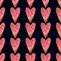 Seamless gold pattern with hearts. vector