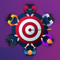 Teamwork To Build Organizational Success By Setting The Right Marketing Target Concept Illustration