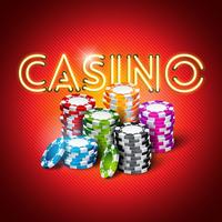 Casino Illustration with shiny neon light letters vector