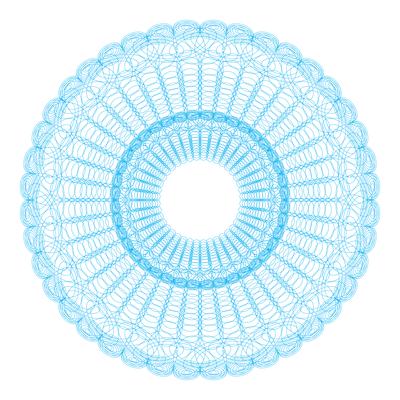 Guilloche pattern rosette for  play money or other security papers    