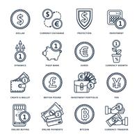 Currency exchange in the banking system vector