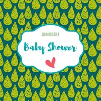 Baby shower invitation card   green flash color. vector