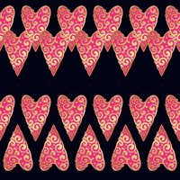 Seamless gold pattern with hearts. vector