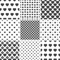 Set of monochrome geometric seamless universal patterns, tiling.  vector