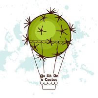 Cita motivacional. Siéntate en un cactus vector