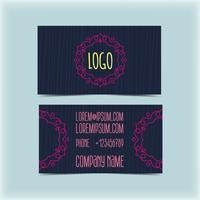 Business card with floral ornament, monogram vector