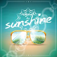 Ilustración vectorial sobre un tema de vacaciones de verano con gafas de sol vector