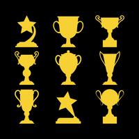 Champions awards winner icons.  vector