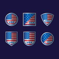 American Flag  Shield Set vector