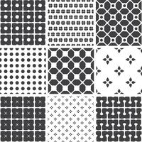 Set of monochrome geometric seamless universal patterns, tiling.   vector