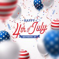 Happy Independence Day of the USA Vector Illustration