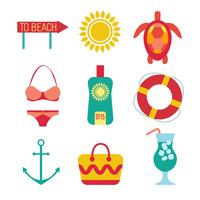 Flat icons set of traveling  vector