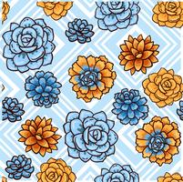 Trend of succulents patterns and stripes.  vector