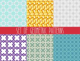  Fashionable geometric seamless pattern set. vector