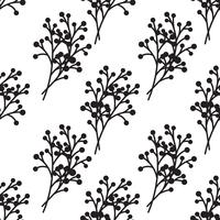 branches black and white seamless pattern. vector