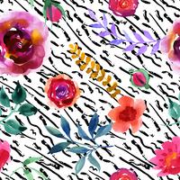 Hand drawn painted seamless pattern. vector