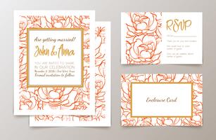 Set  weddings  invitation vector