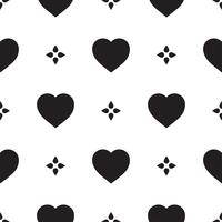 Monochrome seamless pattern with hearts