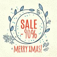 Christmas sale design template web banner vector