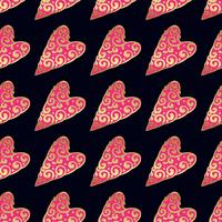 Seamless gold pattern with hearts. vector