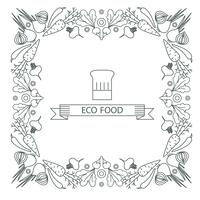 Concept of healthy food. Frame, border  vector