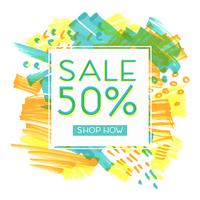 Sale poster with percent discount vector