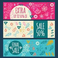 Sale banner hand drawn  vector