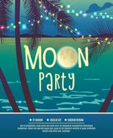 Flyer for the full moon party. vector