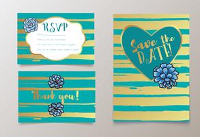 weddings, save the date invitation, RSVP and thank you vector