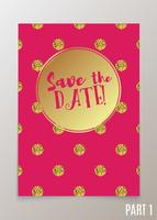 Trendy card for weddings, save the date invitation, RSVP and thank you cards.  vector