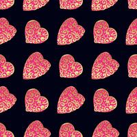 Seamless  gold pattern with hearts.