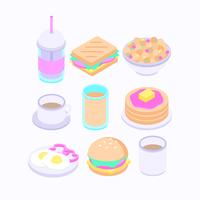 Vector Isometric Breakfast Illustration