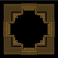 Frame with gold geometric vector
