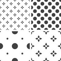 Set of monochrome geometric seamless universal patterns, tiling.   vector