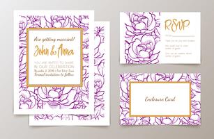 A set of office supplies for weddings  invitation, vector