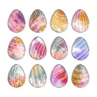 Vector Watercolor Easter Eggs