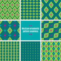 Tracería folklórica mexicana textil patrón sin costuras vector