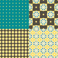 Portuguese azulejo tiles. Seamless patterns.  vector