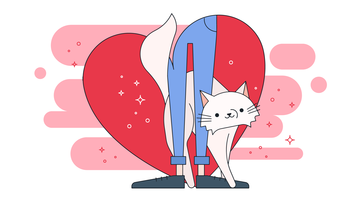 Gato amor vector