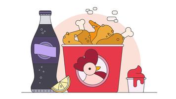 Fried Chicken Bucket Vector