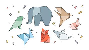 Origami animales vector