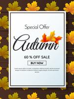 otoño venta plantilla banner vector de fondo