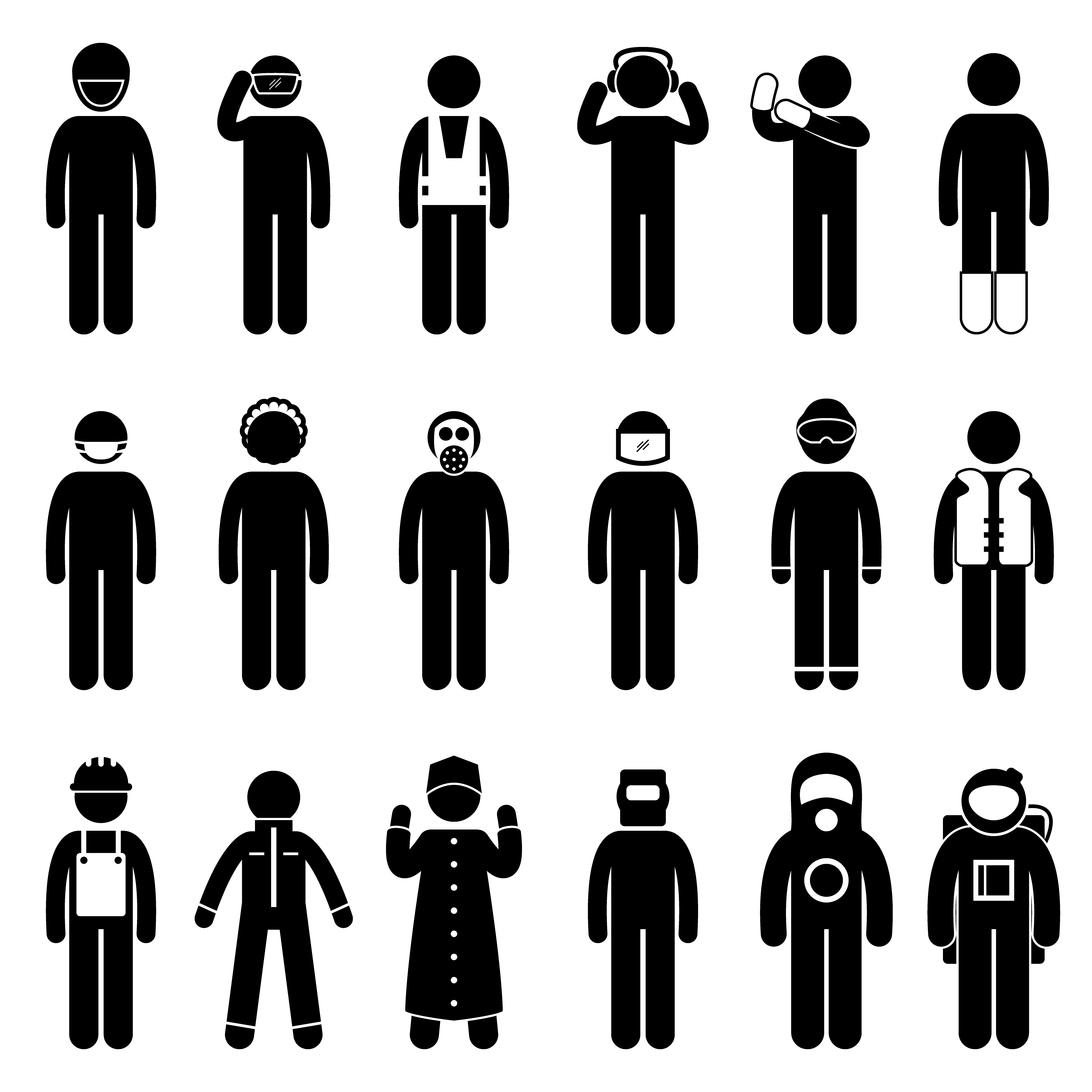 Worker Construction Proper Safety Attire Uniform Wear Cloth Icon