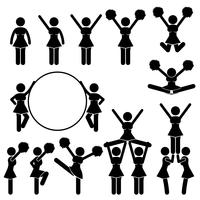 Cheerleader Supporter Team of School College University Icon Symbol Sign Pictogram.  vector