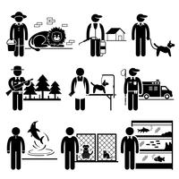 Animals Jobs Occupations Careers. vector