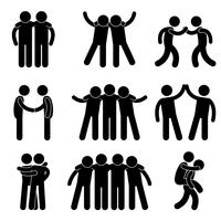 Friend Friendship Relationship Teammate Teamwork Society Icon Sign Symbol. vector