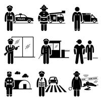 Public Safety and Security Jobs Occupations Careers. vector