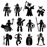 Antiguo personaje del guerrero para la buena alianza icono símbolo pictograma.