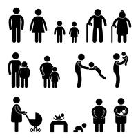 Happy Family Icons. vector