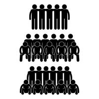 Man Team Group Teammate Teamwork Partner United Stick Figure Pictogram Icon. vector